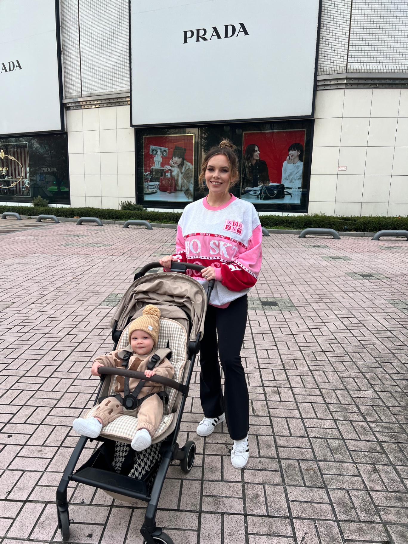 Katrina Halsey, owner of QLD Baby Hire, with a stroller